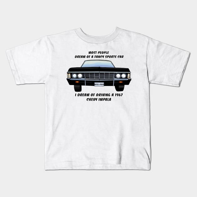 1967 Chevy Implala Kids T-Shirt by Art by Eric William.s